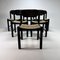 Mid-Century Black Wood and Rush Dining Chairs, 1970s, Set of 6, Image 2