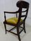 Edwardian Solid Mahogany Desk Chair with Gold Velvet Seat Pad 9