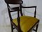 Edwardian Solid Mahogany Desk Chair with Gold Velvet Seat Pad 12