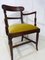 Edwardian Solid Mahogany Desk Chair with Gold Velvet Seat Pad 3