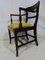 Edwardian Solid Mahogany Desk Chair with Gold Velvet Seat Pad 1