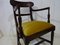 Edwardian Solid Mahogany Desk Chair with Gold Velvet Seat Pad 7