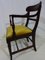 Edwardian Solid Mahogany Desk Chair with Gold Velvet Seat Pad 4