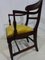 Edwardian Solid Mahogany Desk Chair with Gold Velvet Seat Pad 8