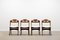 Brutalist Oak & Bouclé Dining Chairs, 1970s, Set of 4 1