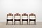 Brutalist Oak & Bouclé Dining Chairs, 1970s, Set of 4, Image 1