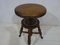 Gothic Victorian Adjustable Oak Piano Stool with Cast Iron and Glass Claw Feet 2