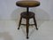 Gothic Victorian Adjustable Oak Piano Stool with Cast Iron and Glass Claw Feet 1