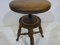 Gothic Victorian Adjustable Oak Piano Stool with Cast Iron and Glass Claw Feet 4