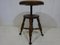 Gothic Victorian Adjustable Oak Piano Stool with Cast Iron and Glass Claw Feet 8