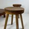 Modernist Concave Pine Stools, Set of 2, Image 2