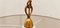 Lámpara colgante de tela lila y cable de seda dorada, Imagen 5