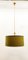 Lámpara colgante de tela verde y cable de seda dorada, Imagen 1