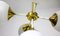 Lámpara de araña vintage de latón con cinco brazos de Emi, Imagen 11