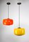 Vintage Orange & Yellow Glass Pendant Lamps, Set of 2, Image 1