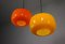 Lampade a sospensione vintage in vetro arancione e giallo, set di 2, Immagine 6