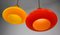 Mid-Century Yellow & Orange Glass Pendant Lamps, Set of 2 7