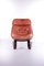 Brasilianischer Vintage Sessel mit cognacfarbenem Ledersitzkissen, 1970er 4
