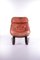 Fauteuil Vintage avec Coussin d'Assise en Cuir Couleur Cognac, Brésil, 1970s 4