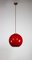 Mid-Century Red Glass Pendant Lamp, Image 1