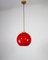 Mid-Century Red Glass Pendant Lamp, Image 1