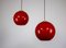 Vintage Red Glass Pendant Lamps, Set of 2 2