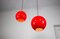 Vintage Red Glass Pendant Lamps, Set of 2, Image 6