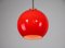 Vintage Red Glass Pendant Lamps, Set of 2 12