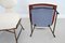 Mid-Century Italian Wood & Bouclé Slipper Chairs & Footstool, 1950, Set of 3, Image 6