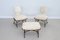 Mid-Century Italian Wood & Bouclé Slipper Chairs & Footstool, 1950, Set of 3 20