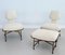 Mid-Century Italian Wood & Bouclé Slipper Chairs & Footstool, 1950, Set of 3 12