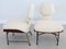 Mid-Century Italian Wood & Bouclé Slipper Chairs & Footstool, 1950, Set of 3 4