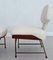 Mid-Century Italian Wood & Bouclé Slipper Chairs & Footstool, 1950, Set of 3 14