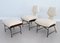 Mid-Century Italian Wood & Bouclé Slipper Chairs & Footstool, 1950, Set of 3, Image 11