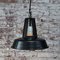 Vintage French Industrial Black Enamel Pendant Light from Mazda, Image 4