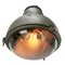 Vintage French Industrial Round Gray Mercury Glass Pendant Light 2