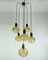 Mid-Century Amber Glass & Brass Hanging Lamp, 1970s 1