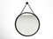 Mid-Century Brutalist Wall Mirror With Wrought Iron Frame and Chain 1
