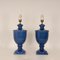 Vintage French Cobalt Blue Porcelain Vase Table Lamps by Robert Kostka, 1970s, Set of 2 8
