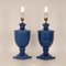 Französische Vintage Tischlampen aus kobaltblauem Porzellan von Robert Kostka, 1970er, 2er Set 5