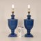 Vintage French Cobalt Blue Porcelain Vase Table Lamps by Robert Kostka, 1970s, Set of 2 6