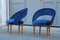 Chaises de Chambre en Velours Bleu Cobalt, Érable et Laiton, Italie, 1950s, Set de 2 4