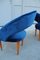 Italian Blue Cobalt Velvet, Maple & Brass Bedroom Chairs, 1950s, Set of 2 5