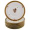 Porcelain Golden Basket Plates from Royal Copenhagen, Set of 8 1