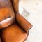 Vintage Sheep Leather Wingback Armchair by Joris 9
