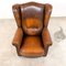 Vintage Sheep Leather Wingback Armchair by Joris, Image 8