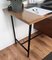 Small Mid-Century Italian Cross Bar Desk in Wood & Brass, Image 6