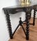 French Console Table in Carved Oak with Beveled Top & Barley Twist Legs 6