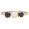 18 Karat Rose Gold Ring with Sapphires and Cultured Pearl, 1960s 1