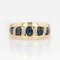 Modern French 18 Karat Yellow Gold Band Ring with Sapphires and Diamonds 3